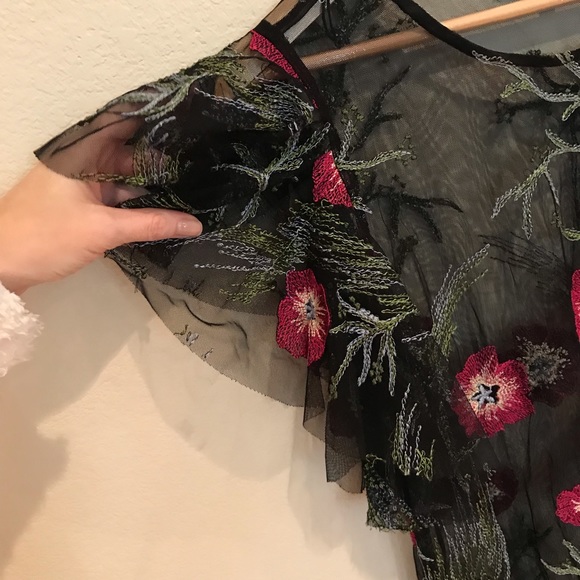 Floral Sheer Free Generation Embroidered Dress - Picture 4 of 8